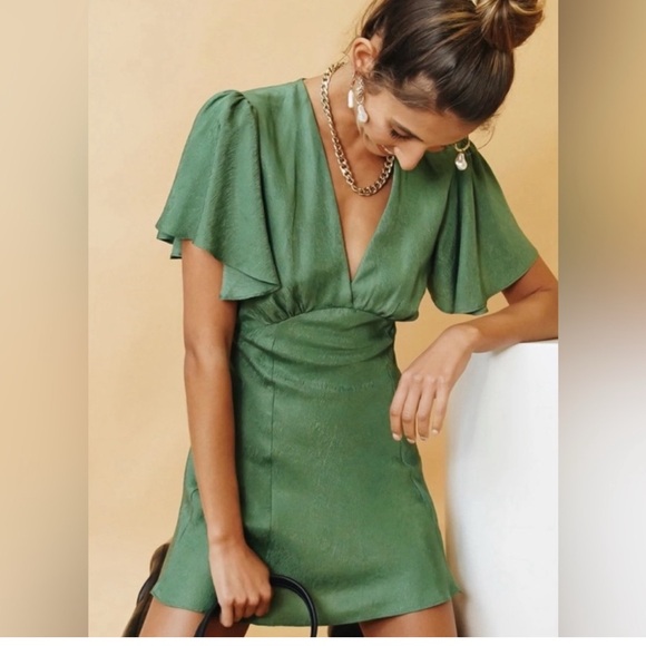 VRG Girl green flutter mini dress - Picture 5 of 5